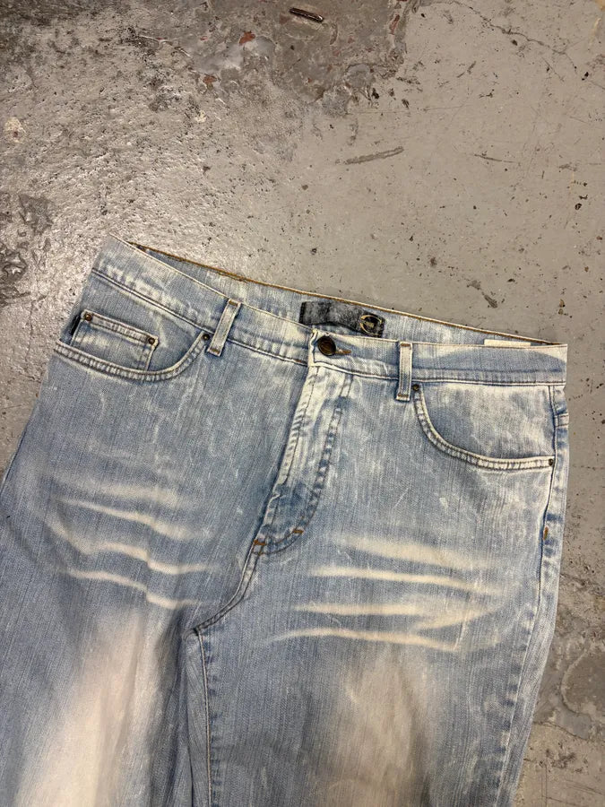 2000s Cavalli Light Blue Denim Distressed Jeans bSAuBCV 5