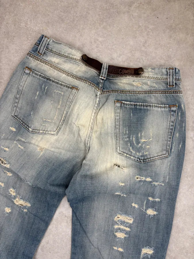 AW2005 Cavalli Light Blue Distressed Denim Jeans ttMbyYy 6