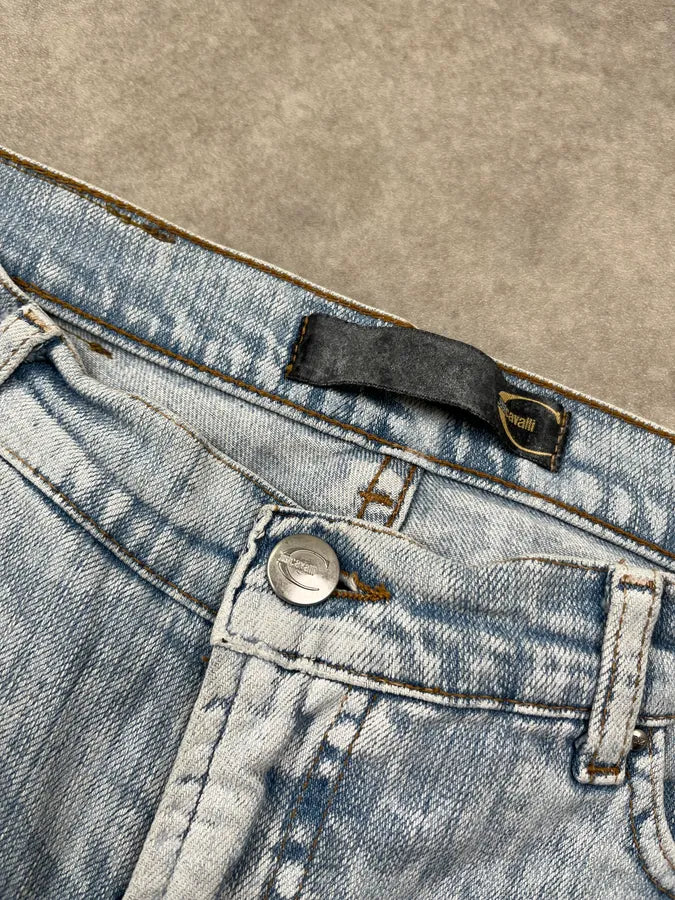 200s Cavalli Light Blue Faded Denim Jeans MvWYqkT 7
