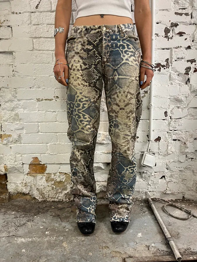 SS2006 Cavalli Arabic Mozaic Denim Jeans jgbOVgE 1