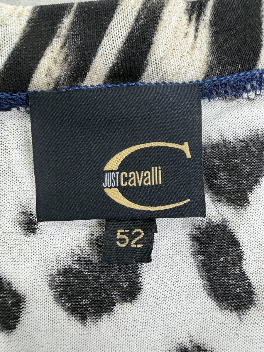 2000s Cavalli Navy V Neck Leopard T-Shirt zPMPbGo 4