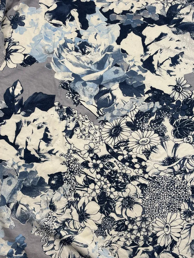2000s Cavalli Navy Cotton Floral Longsleeve dAUzKQy 6
