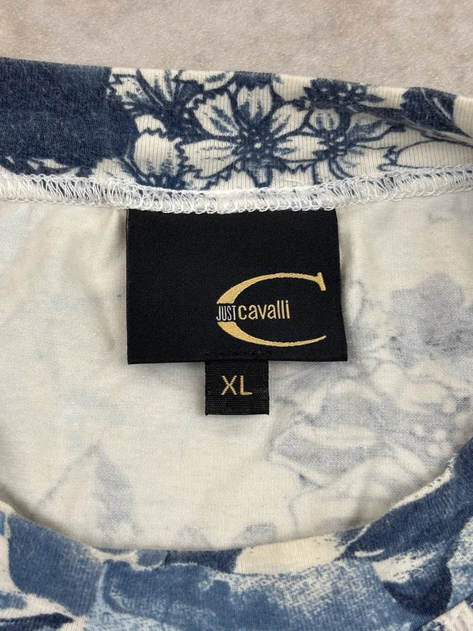 2000s Cavalli Navy Cotton Floral Longsleeve dAUzKQy 9