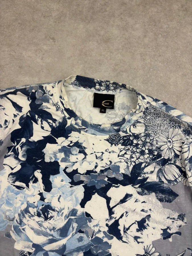 2000s Cavalli Navy Cotton Floral Longsleeve dAUzKQy 3