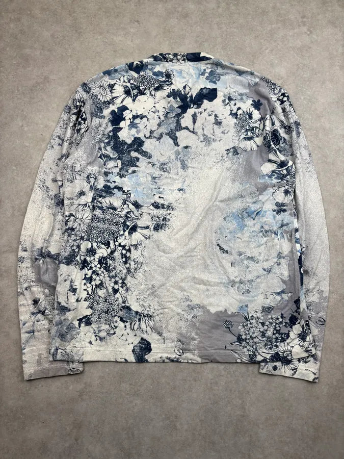 2000s Cavalli Navy Cotton Floral Longsleeve dAUzKQy 4