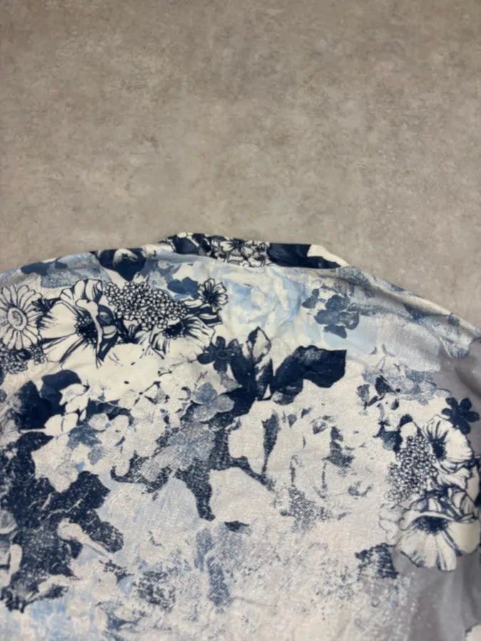 2000s Cavalli Navy Cotton Floral Longsleeve dAUzKQy 5