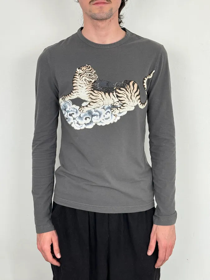 AW2003 Cavalli Grey Tiger Cloud Longsleeve T-Shirt  kiIwCzM 1