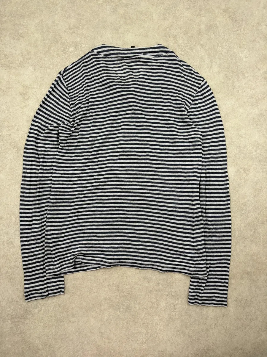 SS2008 Cavalli Navy Striped Henley Longsleeve caxLBZh 7