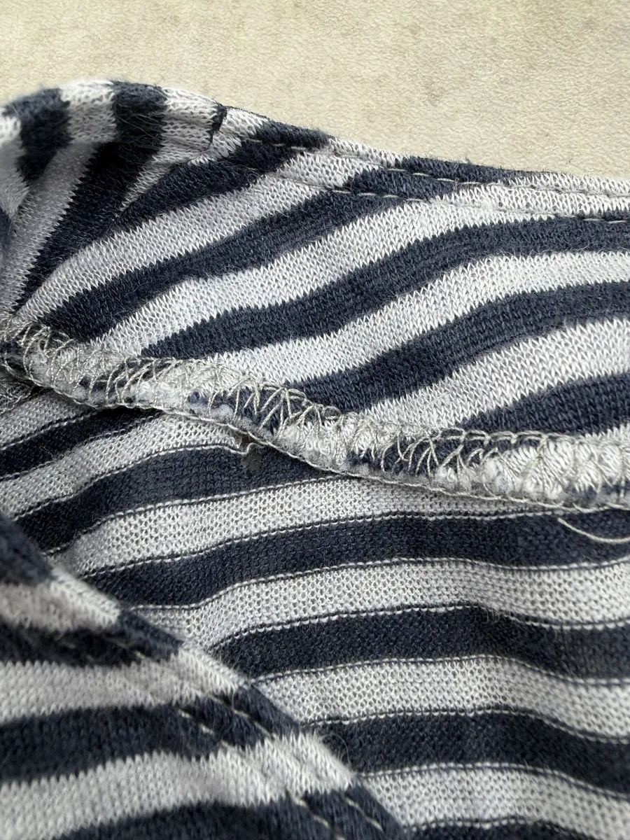 SS2008 Cavalli Navy Striped Henley Longsleeve caxLBZh 5