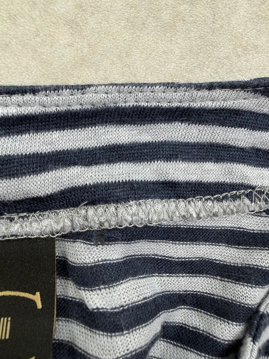 SS2008 Cavalli Navy Striped Henley Longsleeve caxLBZh 4