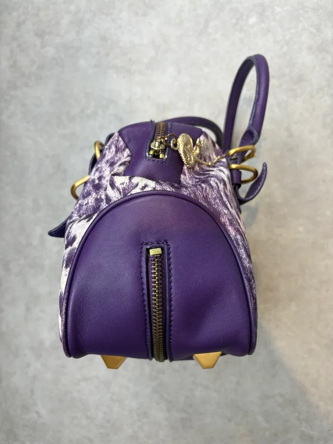 2010s Cavalli Purple Leopard Print Handle Bag jBMinwd 4