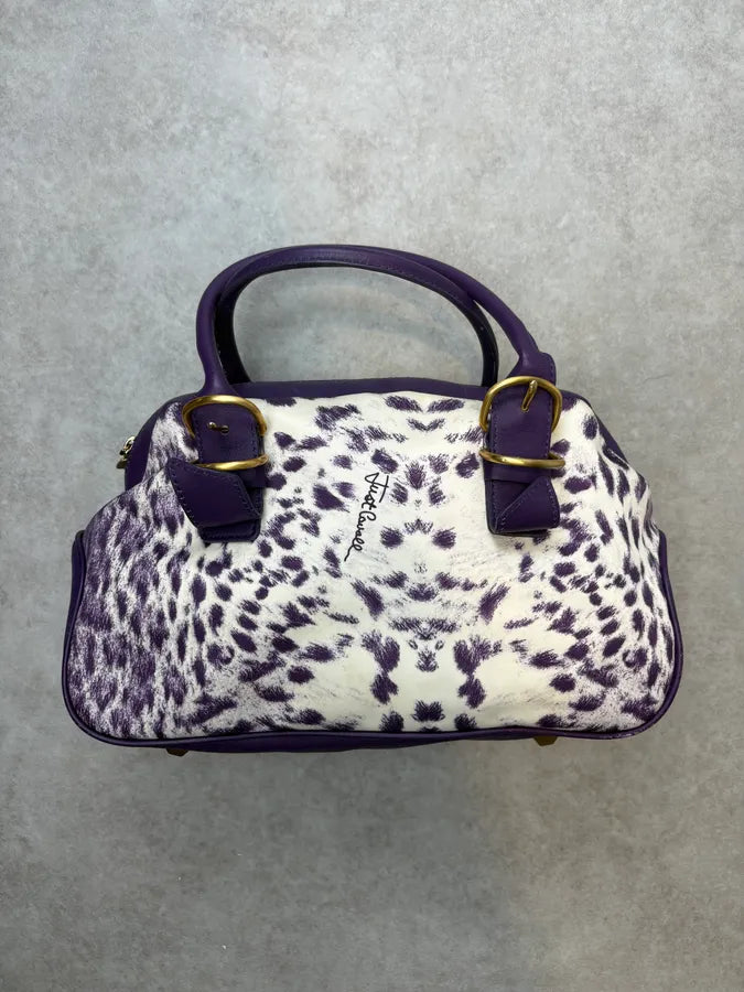 2010s Cavalli Purple Leopard Print Handle Bag jBMinwd 5