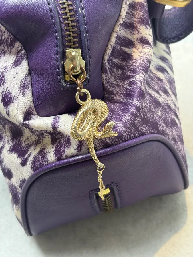 2010s Cavalli Purple Leopard Print Handle Bag jBMinwd 6