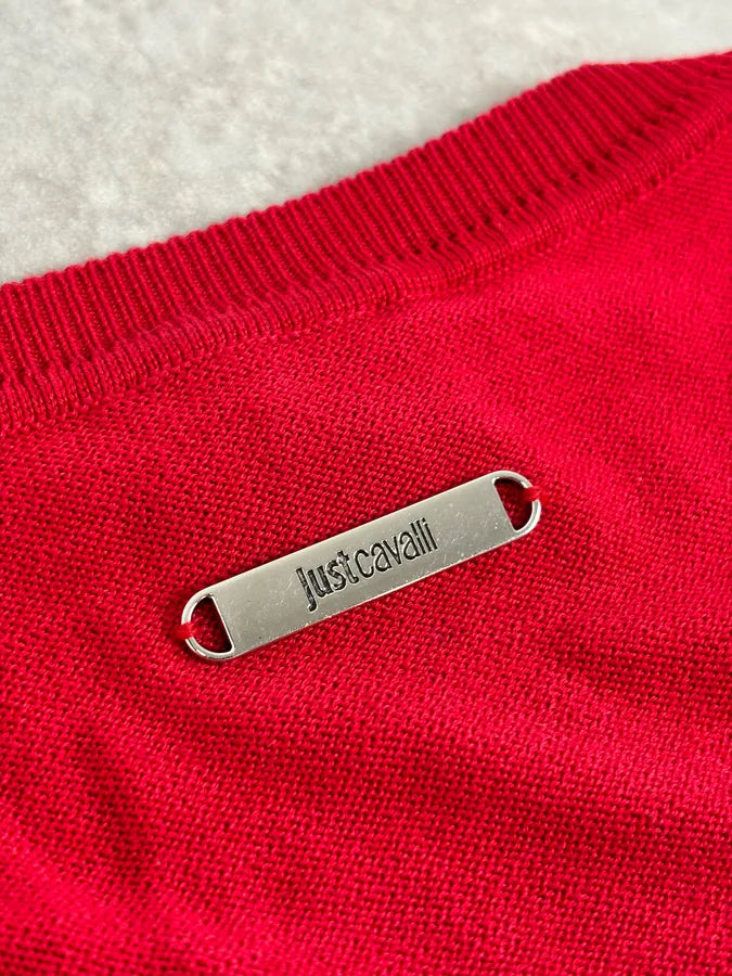 SS2016 Cavalli Red Black Ombre Wool Gradient Sweater SbmRuOe 8