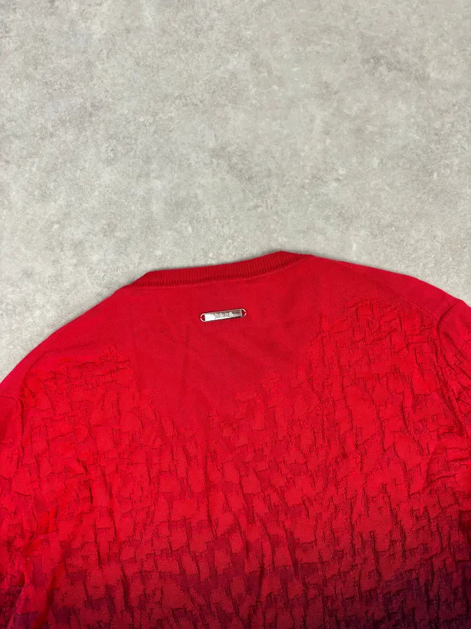 SS2016 Cavalli Red Black Ombre Wool Gradient Sweater SbmRuOe 5