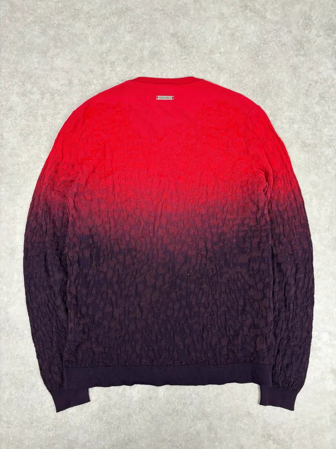 SS2016 Cavalli Red Black Ombre Wool Gradient Sweater SbmRuOe 4