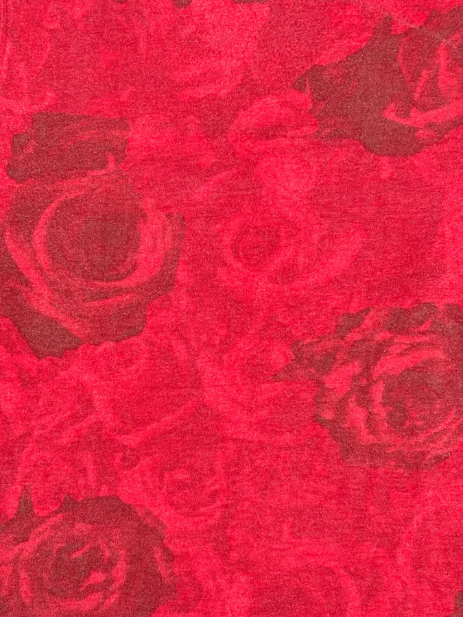 2000s Cavalli Red Blossom Rose Floral T-Shirt osLizhU 6