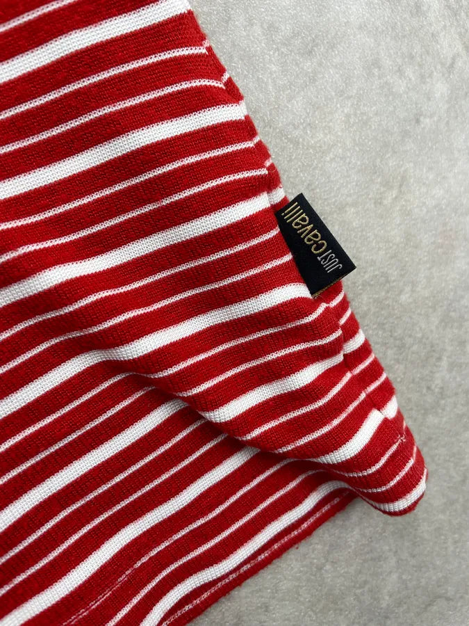 SS2009 Cavalli Red White Striped T-Shirt HbzQmnU 7