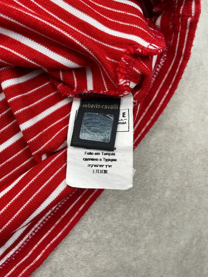 SS2009 Cavalli Red White Striped T-Shirt HbzQmnU 8