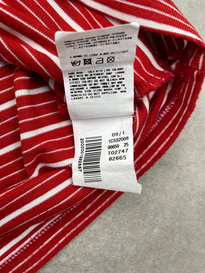 SS2009 Cavalli Red White Striped T-Shirt HbzQmnU 9