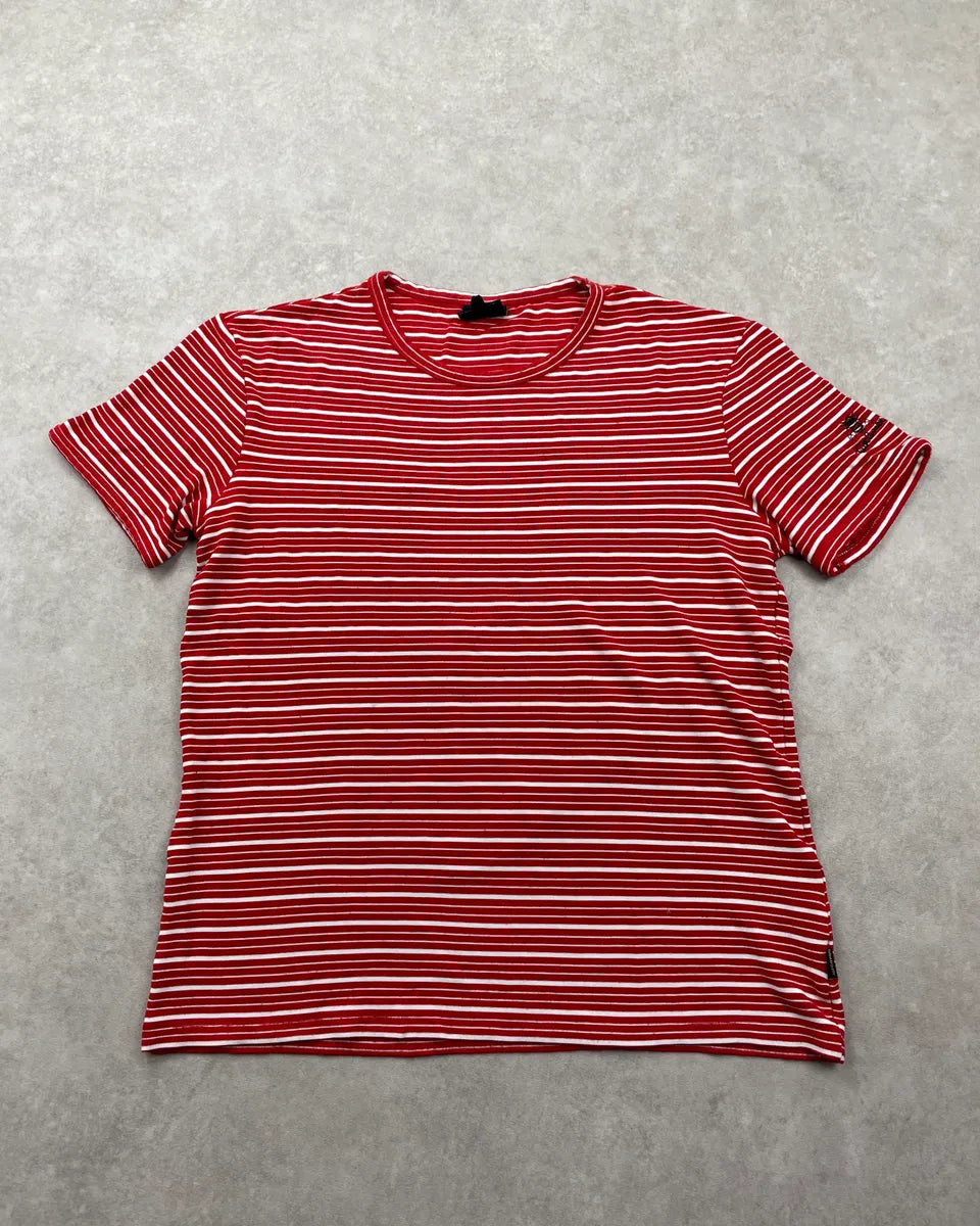 SS2009 Cavalli Red White Striped T-Shirt HbzQmnU 0