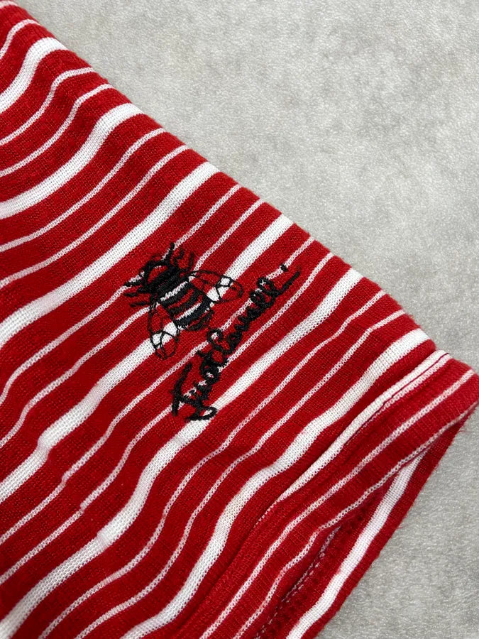 SS2009 Cavalli Red White Striped T-Shirt HbzQmnU 5