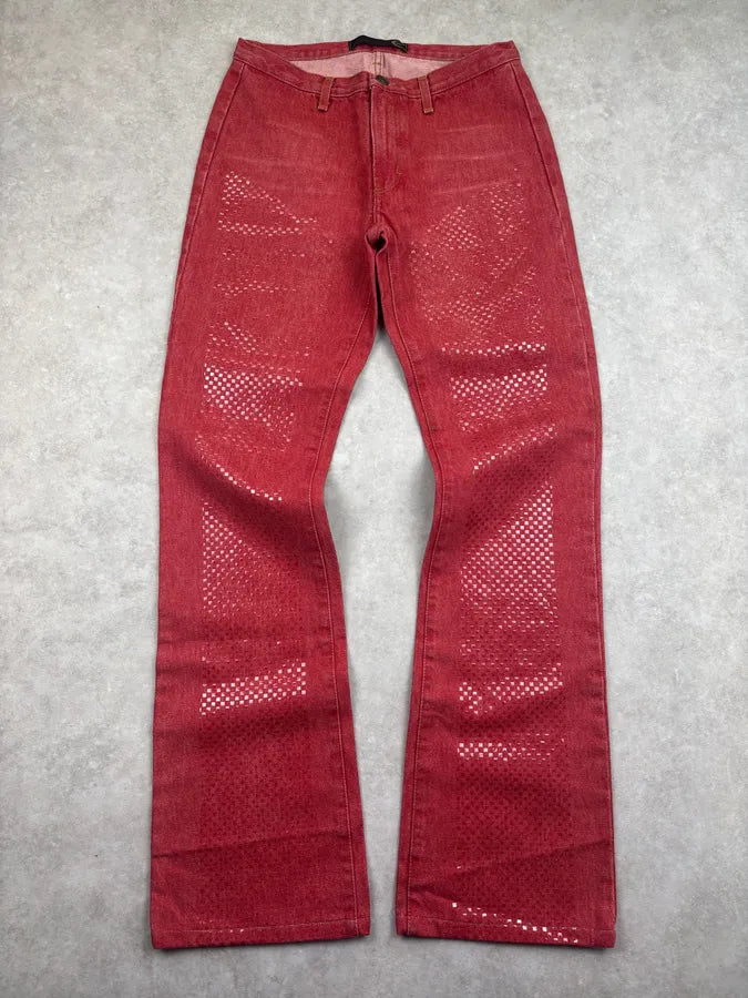 2000s Cavalli Red Denim Sequins Jeans PuMiiIU 3