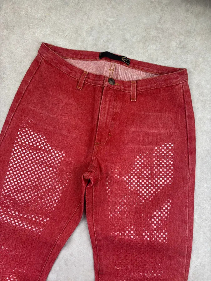 2000s Cavalli Red Denim Sequins Jeans PuMiiIU 4