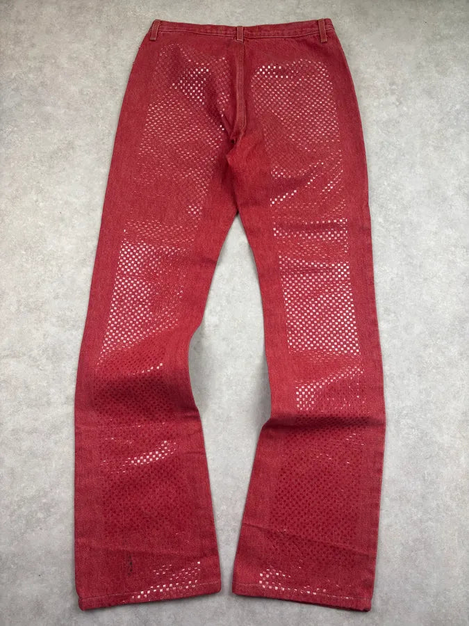 2000s Cavalli Red Denim Sequins Jeans PuMiiIU 5