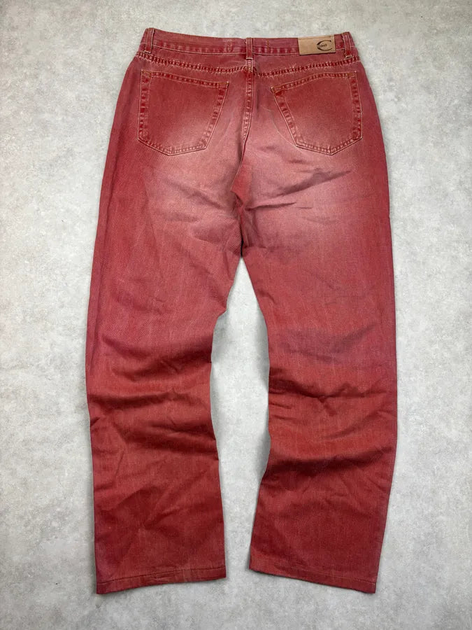 2000s Cavalli Red Gradient Relaxed Pants  iuifzDy 5
