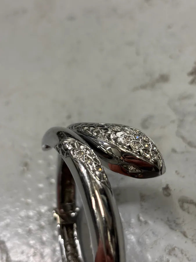 2000s Cavalli Silver Metal Snake Bracelet kdZbUMu 4