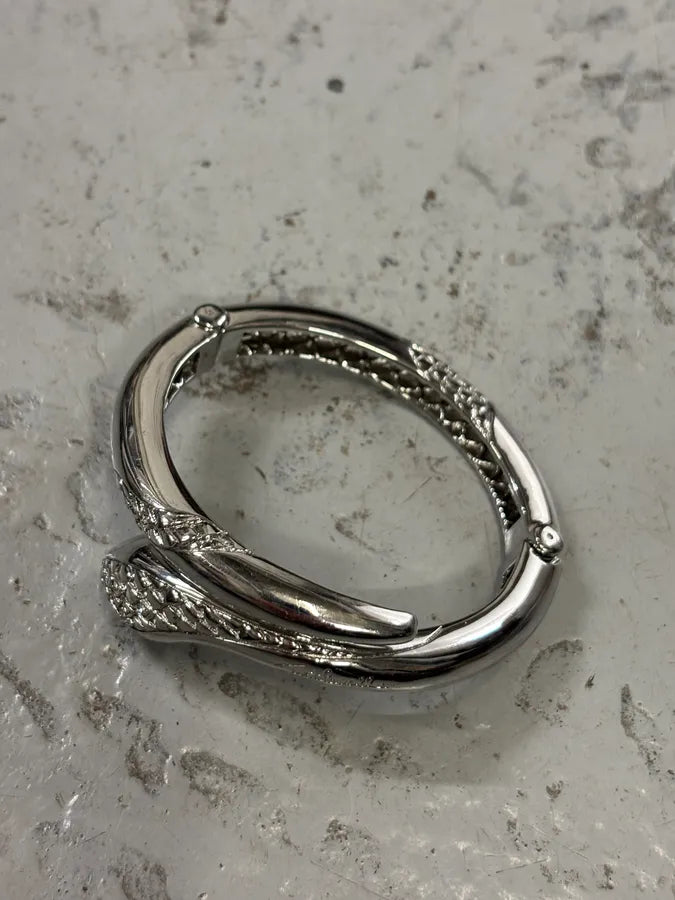 2000s Cavalli Silver Metal Snake Bracelet kdZbUMu 6