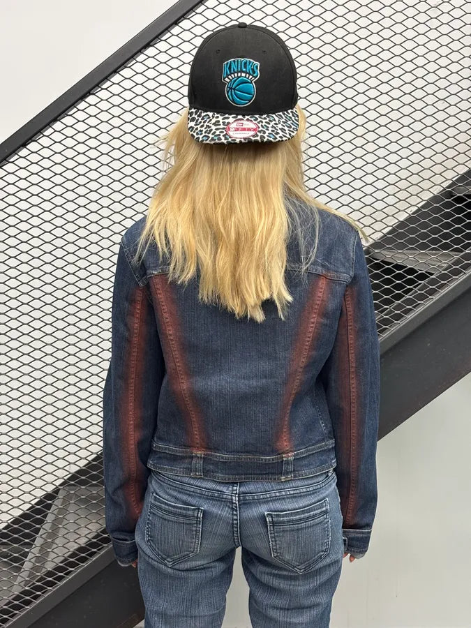 SS2001 Just Cavalli Two-Tone Denim Color Block Denim Jacket YFtjWIE 1