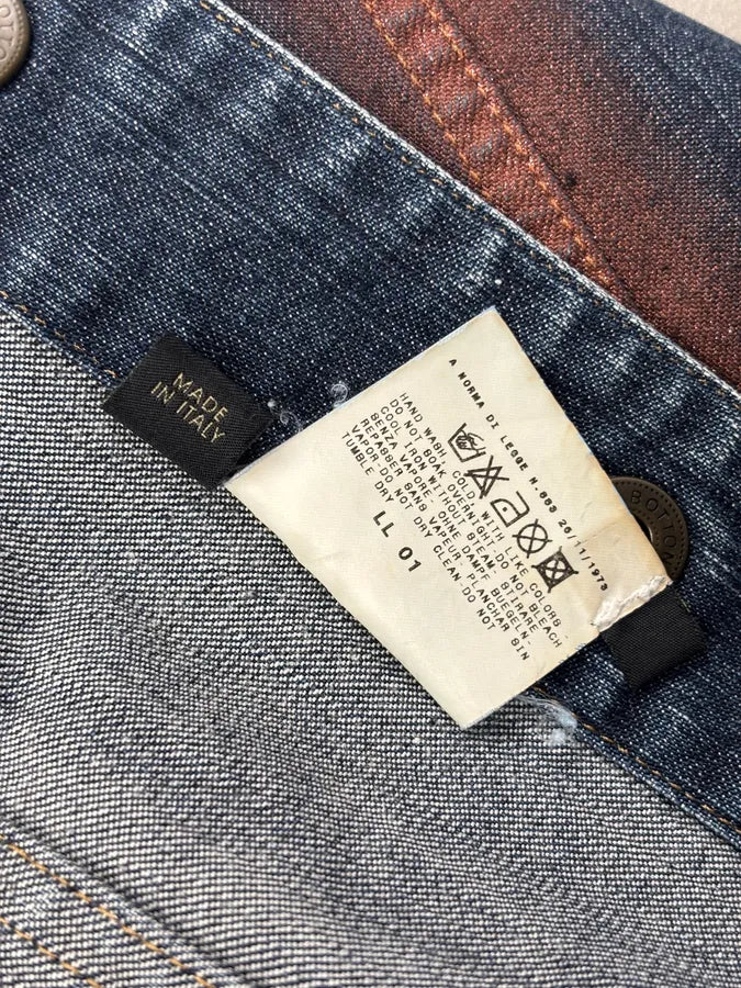 SS2001 Just Cavalli Two-Tone Denim Color Block Denim Jacket YFtjWIE 10