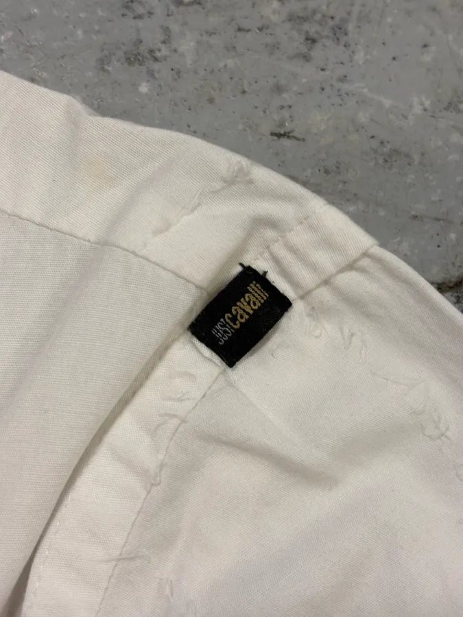 2000s Cavalli White Presley Tribal Floral Shirt DLSnRpK 8