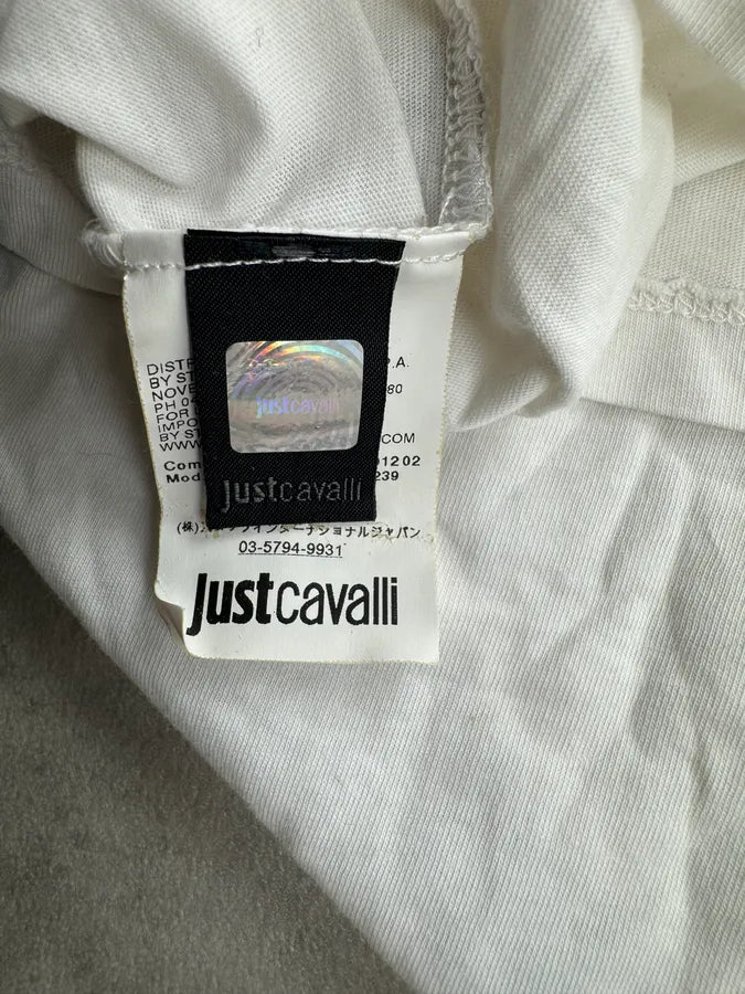 2000s Cavalli White Flag Stars Print T-Shirt PKtJggf 8