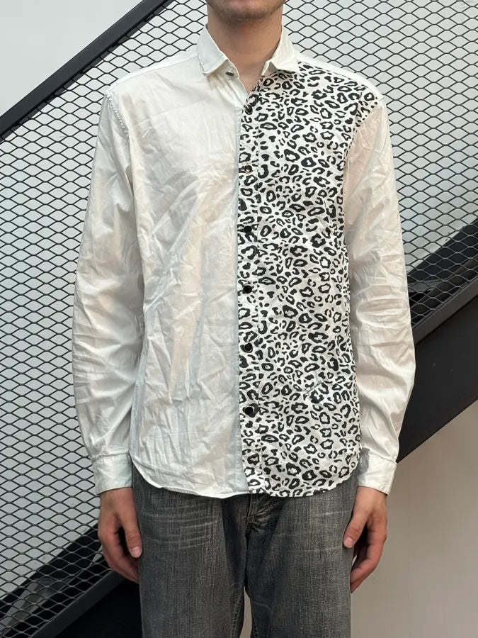 SS2019 Cavalli White & Black Leopard Dalmatien Shirt dYyCJsj 1
