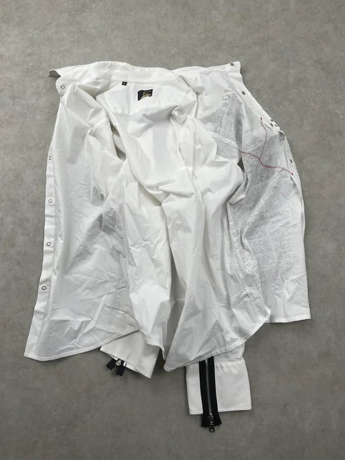 2000s Cavalli White Newspaper Print Shirt WtJvZRS 10