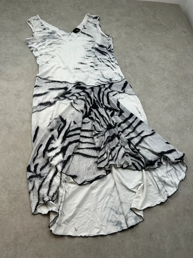 2000s Cavalli White Zebra Black & White Savage Dress Jfskfzr 5