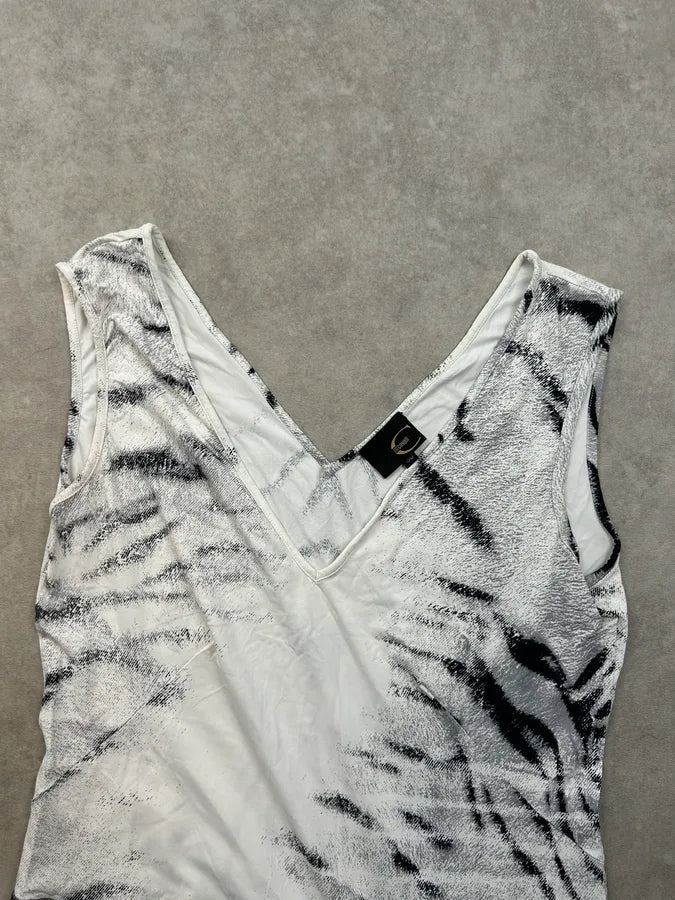 2000s Cavalli White Zebra Black & White Savage Dress Jfskfzr 3