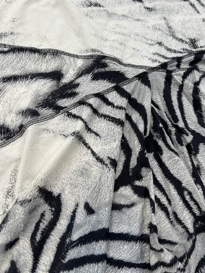2000s Cavalli White Zebra Black & White Savage Dress Jfskfzr 7