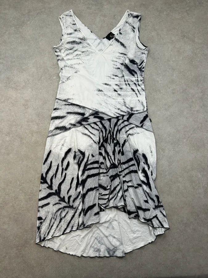 2000s Cavalli White Zebra Black & White Savage Dress Jfskfzr 2
