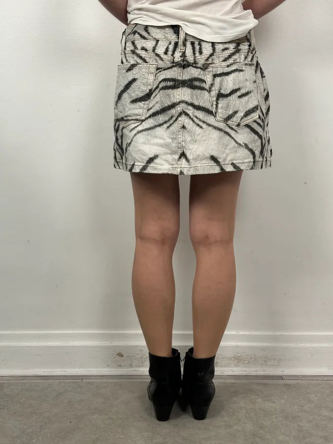 SS2002 Cavalli White & Black Savage Zebra Skirt RXcfKDZ 2