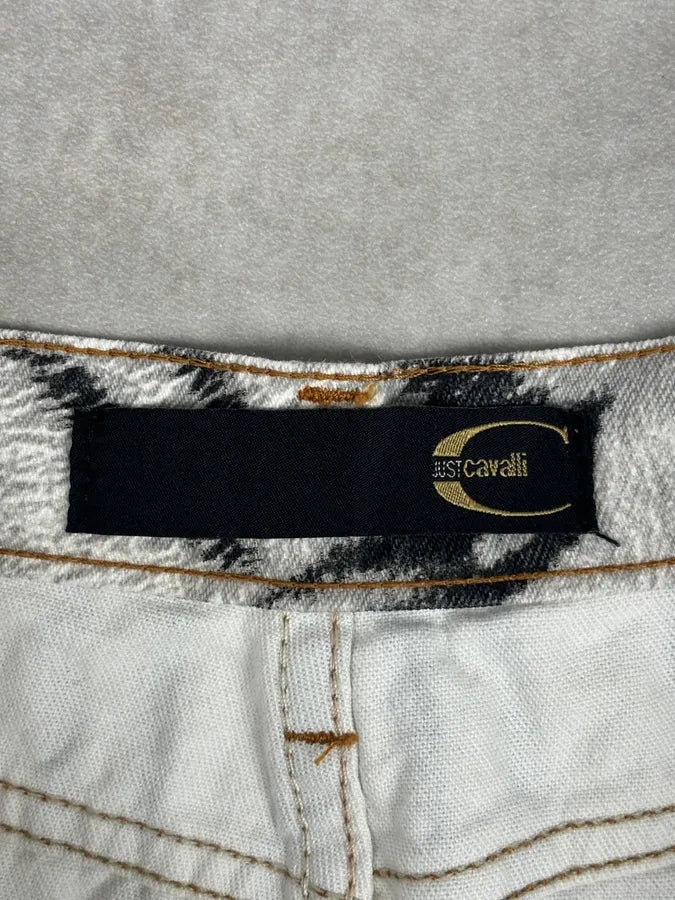 SS2002 Cavalli White & Black Savage Zebra Skirt RXcfKDZ 9
