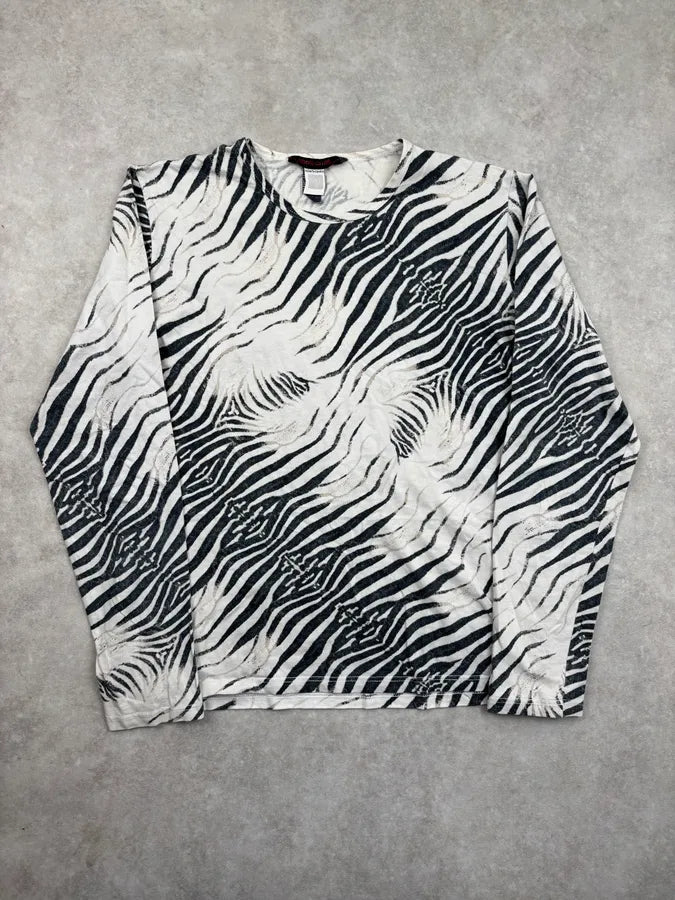 2000s Cavalli Zebra Black & White Longsleeve dbqJKtG 0