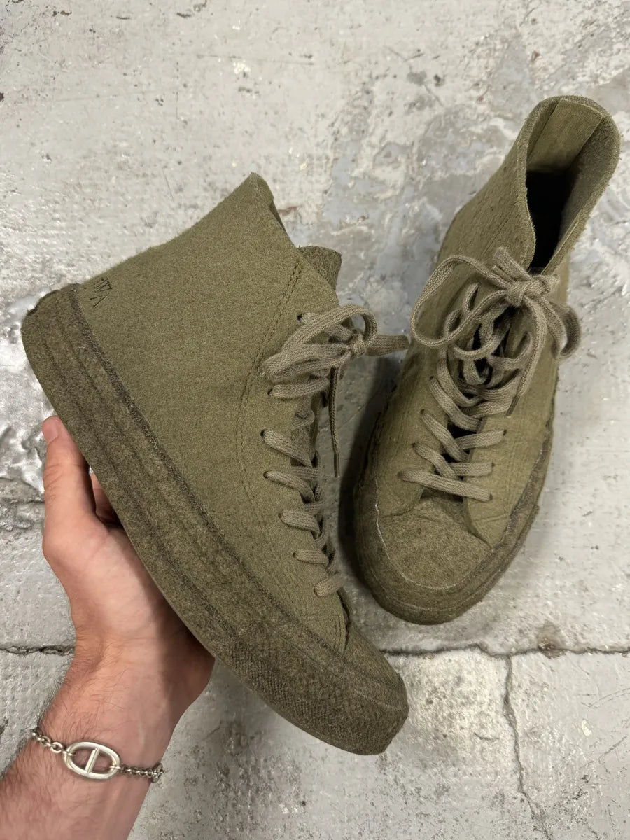 JW Anderson Converse Green High Mohair Shoes txjJmpR 0