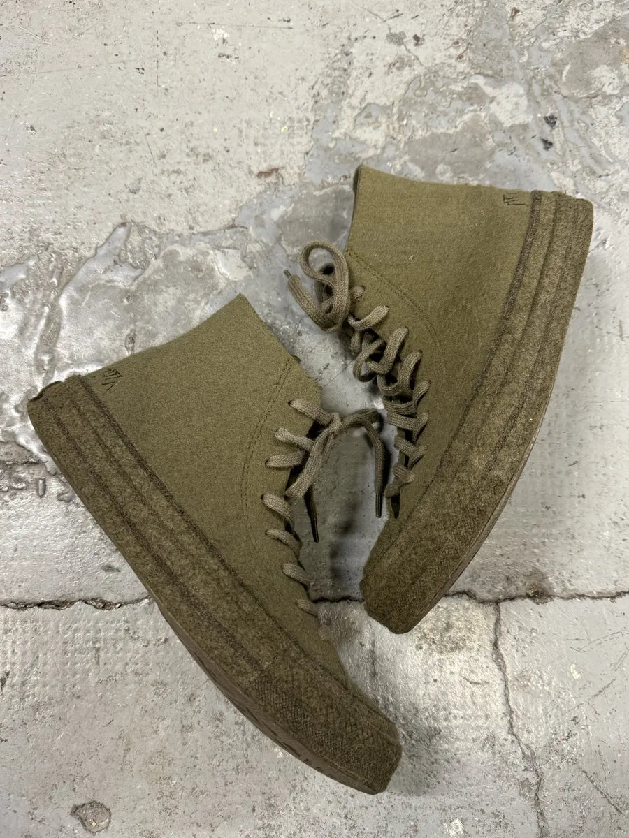 JW Anderson Converse Green High Mohair Shoes txjJmpR 1