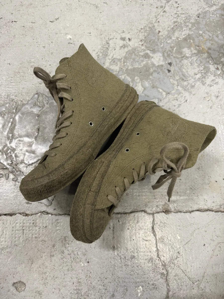 JW Anderson Converse Green High Mohair Shoes txjJmpR 6