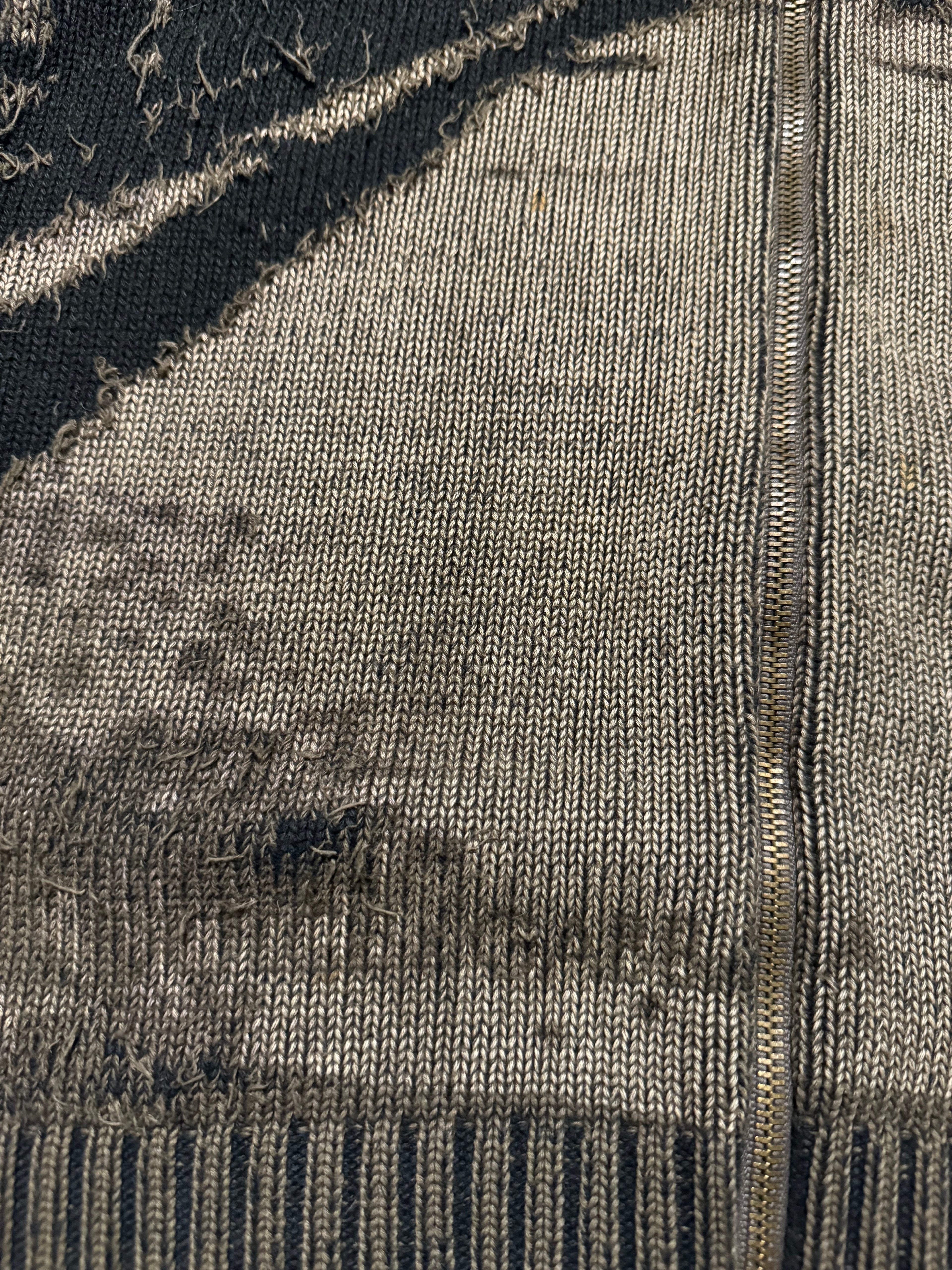 2000s Dolce & Gabbana Brown Horizon Sleeveless Zip-Up Sweater (S) - 8