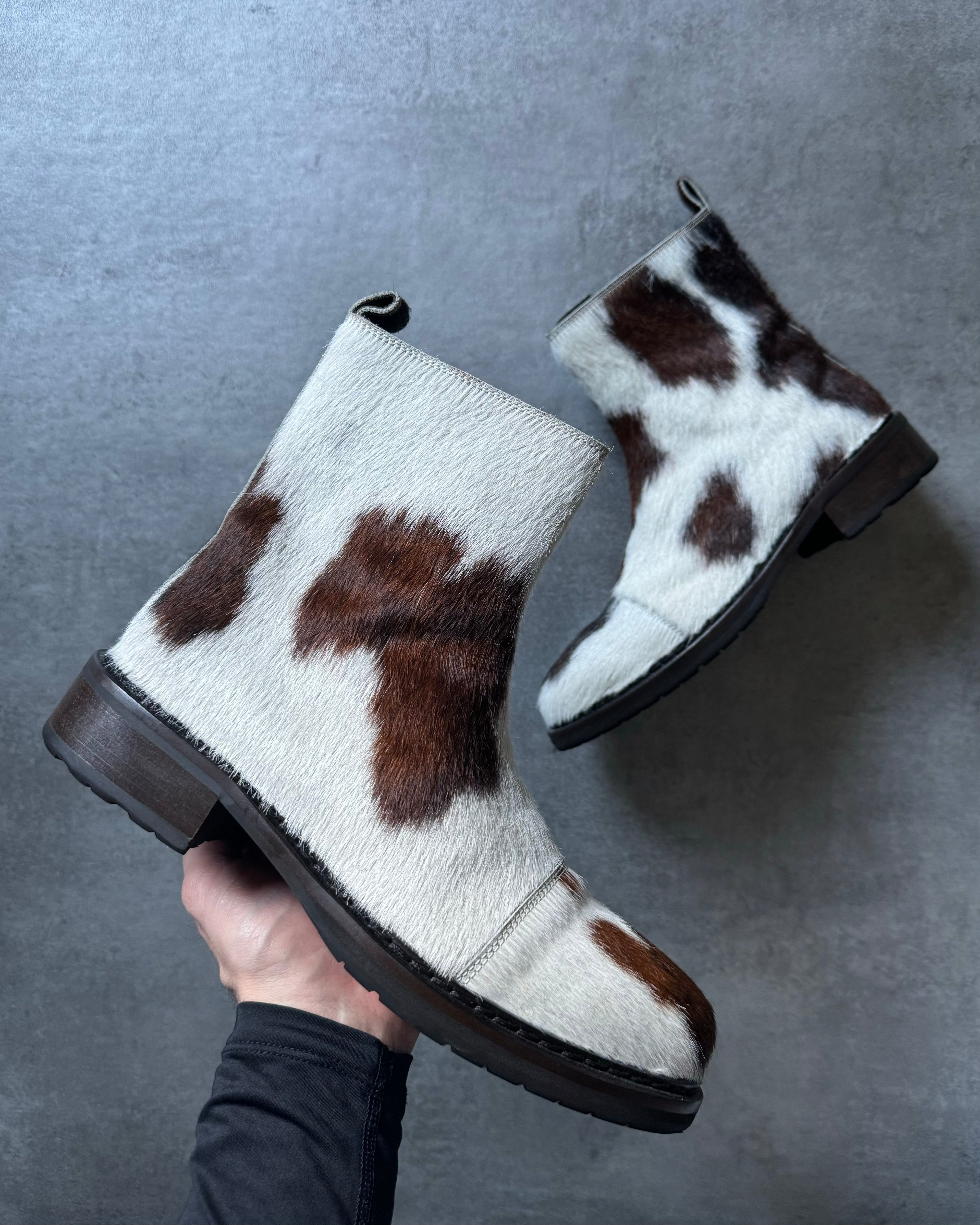 Ann Demeulemeester Pony Hair Fur Boots Cow Effect (38) - 1